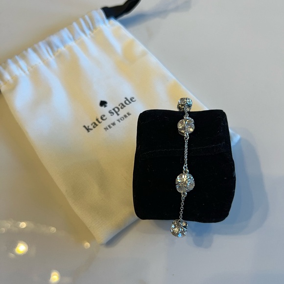 Kate Spade Silver, Clear Crystal Ball Cluster Lady Marmalade Chain Bracelet - Picture 3 of 3